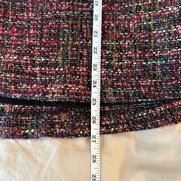 TALBOTS Knee Length Skirt Size 14W Black Pink Tweed Wool Blend Textured Flare - Picture 13 of 13